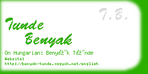 tunde benyak business card